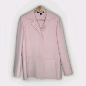 Linda Allard‎ Ellen Tracy Light Pink Button Down Wool Coat Jacket Size Large